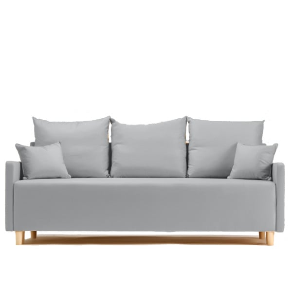 Sofa Rozkładana Trzyosobowa z Pojemnikiem ROSA Szara z Funkcją Spania 789489