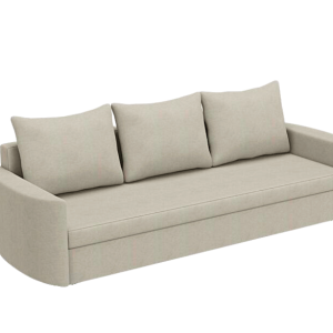 Sofa Rozkładana Trzyosobowa z Pojemnikiem SANTI Beżowa z Funkcją Spania 775153 Sofa Rozkładana Trzyosobowa z Pojemnikiem SANTI Beżowa z Funkcją Spania 775153