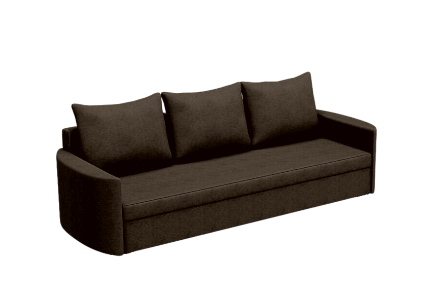 Sofa Rozkładana Trzyosobowa z Pojemnikiem SANTI Brązowa z Funkcją Spania 814970