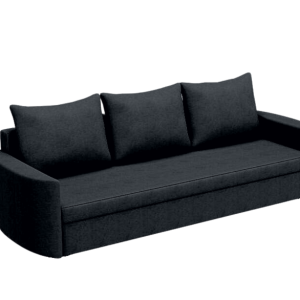 Sofa Rozkładana Trzyosobowa z Pojemnikiem SANTI Czarna z Funkcją Spania 775173 Sofa Rozkładana Trzyosobowa z Pojemnikiem SANTI Czarna z Funkcją Spania 775173
