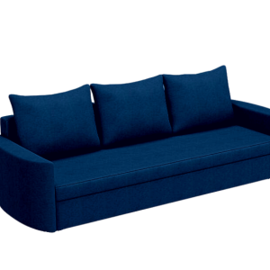 Sofa Rozkładana Trzyosobowa z Pojemnikiem SANTI Granatowa z Funkcją Spania 775161 Sofa Rozkładana Trzyosobowa z Pojemnikiem SANTI Granatowa z Funkcją Spania 775161
