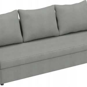 Sofa Rozkładana Trzyosobowa z Pojemnikiem SANTI Szara z Funkcją Spania 775159 Sofa Rozkładana Trzyosobowa z Pojemnikiem SANTI Szara z Funkcją Spania 775159