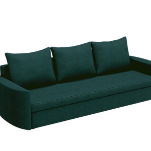 Sofa Rozkładana Trzyosobowa z Pojemnikiem SANTI Zielona z Funkcją Spania 805149 Sofa Rozkładana Trzyosobowa z Pojemnikiem SANTI Zielona z Funkcją Spania 805149