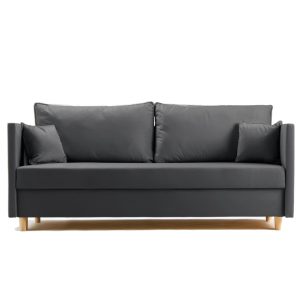 Sofa Rozkładana Trzyosobowa z Pojemnikiem SECCO Grafitowa z Funkcją Spania 775093 Sofa Rozkładana Trzyosobowa z Pojemnikiem SECCO Grafitowa z Funkcją Spania 775093