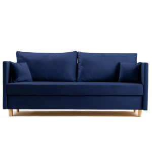 Sofa Rozkładana Trzyosobowa z Pojemnikiem SECCO Granatowa z Funkcją Spania 775095 Sofa Rozkładana Trzyosobowa z Pojemnikiem SECCO Granatowa z Funkcją Spania 775095