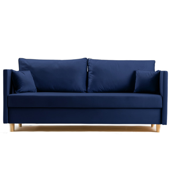 Sofa Rozkładana Trzyosobowa z Pojemnikiem SECCO Granatowa z Funkcją Spania 775095