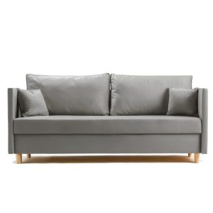 Sofa Rozkładana Trzyosobowa z Pojemnikiem SECCO Szara z Funkcją Spania 775091 Sofa Rozkładana Trzyosobowa z Pojemnikiem SECCO Szara z Funkcją Spania 775091