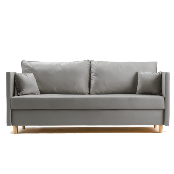 Sofa Rozkładana Trzyosobowa z Pojemnikiem SECCO Szara z Funkcją Spania 775091