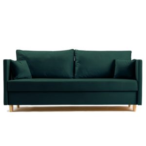 Sofa Rozkładana Trzyosobowa z Pojemnikiem SECCO Zielona z Funkcją Spania 789484 Sofa Rozkładana Trzyosobowa z Pojemnikiem SECCO Zielona z Funkcją Spania 789484