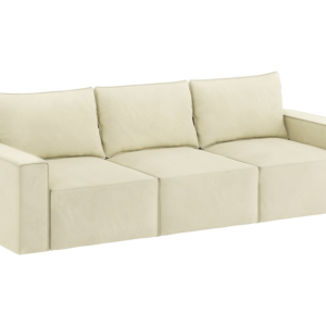 Sofa Rozkładana Trzyosobowa z Pojemnikiem SENS Beżowa z Funkcją Spania 777303 Sofa Rozkładana Trzyosobowa z Pojemnikiem SENS Beżowa z Funkcją Spania 777303