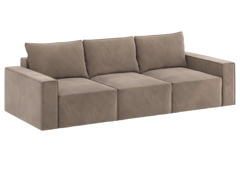 Sofa Rozkładana Trzyosobowa z Pojemnikiem SENS Brązowa z Funkcją Spania 834615
