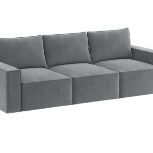 Sofa Rozkładana Trzyosobowa z Pojemnikiem SENS Szara z Funkcją Spania 775182 Sofa Rozkładana Trzyosobowa z Pojemnikiem SENS Szara z Funkcją Spania 775182