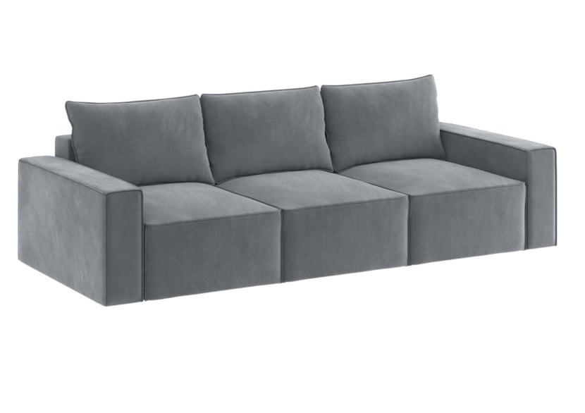 Sofa Rozkładana Trzyosobowa z Pojemnikiem SENS Szara z Funkcją Spania 775182