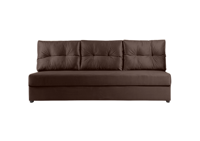 Sofa Rozkładana Trzyosobowa z Pojemnikiem SKANDI Brązowa z Funkcją Spania 814974