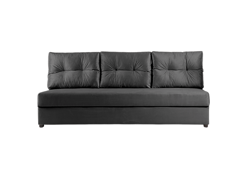 Sofa Rozkładana Trzyosobowa z Pojemnikiem SKANDI Grafitowa z Funkcją Spania 851278