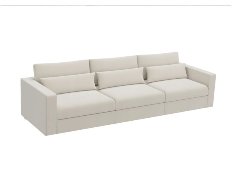 Sofa Rozkładana Trzyosobowa z Pojemnikiem SUNSET Beżowa z Funkcją Spania 775157