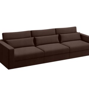 Sofa Rozkładana Trzyosobowa z Pojemnikiem SUNSET Brązowa z Funkcją Spania 815261 Sofa Rozkładana Trzyosobowa z Pojemnikiem SUNSET Brązowa z Funkcją Spania 815261