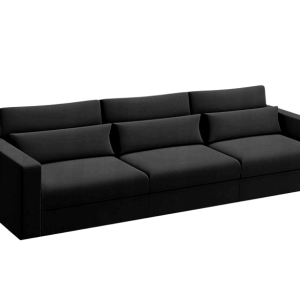 Sofa Rozkładana Trzyosobowa z Pojemnikiem SUNSET Czarna z Funkcją Spania 775156 Sofa Rozkładana Trzyosobowa z Pojemnikiem SUNSET Czarna z Funkcją Spania 775156