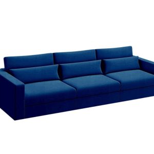 Sofa Rozkładana Trzyosobowa z Pojemnikiem SUNSET Granatowa z Funkcją Spania 775147 Sofa Rozkładana Trzyosobowa z Pojemnikiem SUNSET Granatowa z Funkcją Spania 775147