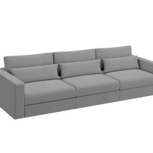 Sofa Rozkładana Trzyosobowa z Pojemnikiem SUNSET Szara z Funkcją Spania 775166 Sofa Rozkładana Trzyosobowa z Pojemnikiem SUNSET Szara z Funkcją Spania 775166