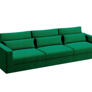 Sofa Rozkładana Trzyosobowa z Pojemnikiem SUNSET Zielona z Funkcją Spania 775158 Sofa Rozkładana Trzyosobowa z Pojemnikiem SUNSET Zielona z Funkcją Spania 775158