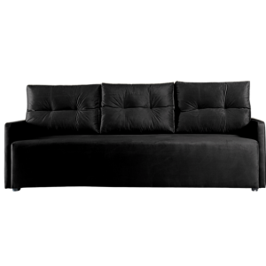 Sofa Rozkładana Trzyosobowa z Pojemnikiem VERO Czarna z Funkcją Spania 851282 Sofa Rozkładana Trzyosobowa z Pojemnikiem VERO Czarna z Funkcją Spania 851282