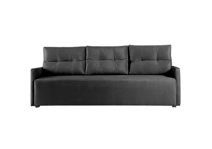 Sofa Rozkładana Trzyosobowa z Pojemnikiem VERO Grafitowa z Funkcją Spania 851279