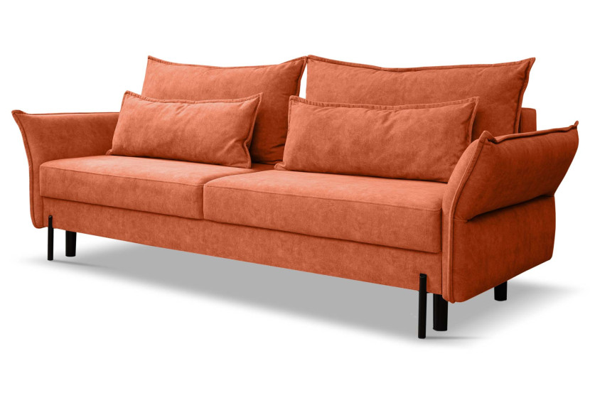 Sofa rozkładana Volio z pojemnikiem na pościel Pomarańczowy 652449
