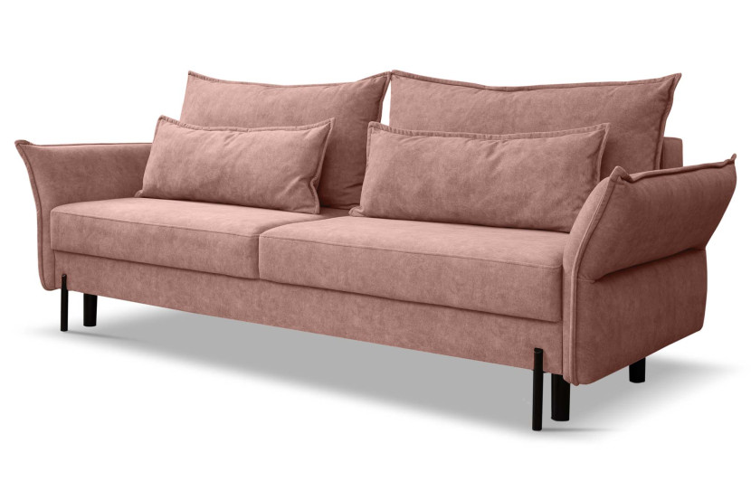 Sofa rozkładana Volio z pojemnikiem na pościel Różowy 652452