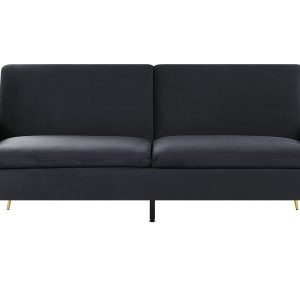 Sofa rozkładana welurowa czarna 115304 Sofa rozkładana welurowa czarna 115304