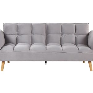 Sofa rozkładana welurowa kanapa szara 81534 Sofa rozkładana welurowa kanapa szara 81534