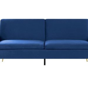 Sofa rozkładana welurowa niebieska 124049 Sofa rozkładana welurowa niebieska 124049