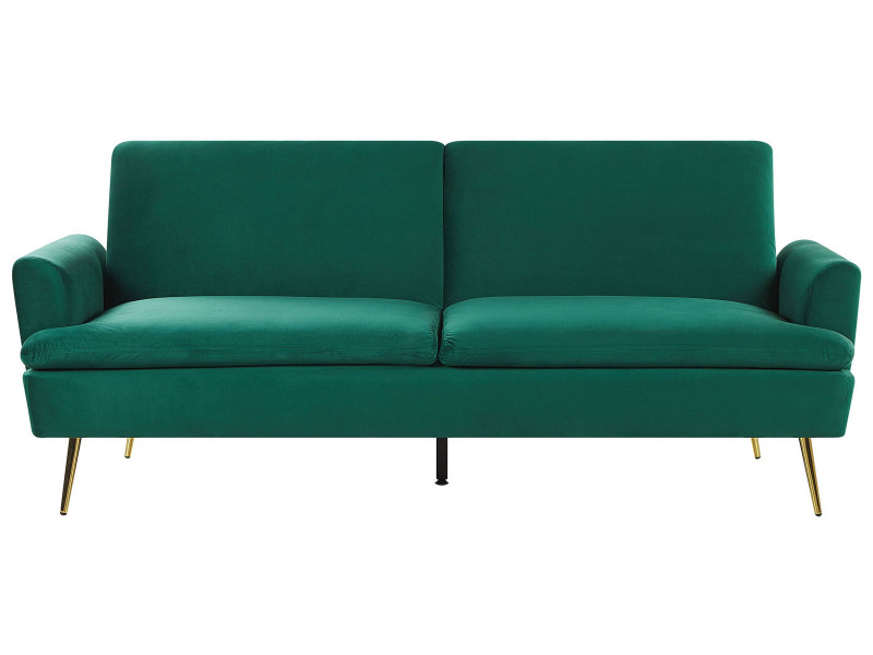 Sofa rozkładana welurowa zielona 115332