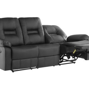 Sofa rozkładana z funkcją relaks czarna 191093 Sofa rozkładana z funkcją relaks czarna 191093