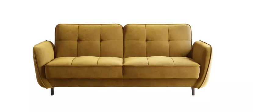 Sofa rozkładana z funkcją spania BELLIS VELVET żółta 758069