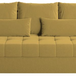 Sofa rozkładana z funkcją spania HOT trzyosobowa żółta 259696 Sofa rozkładana z funkcją spania HOT trzyosobowa żółta 259696