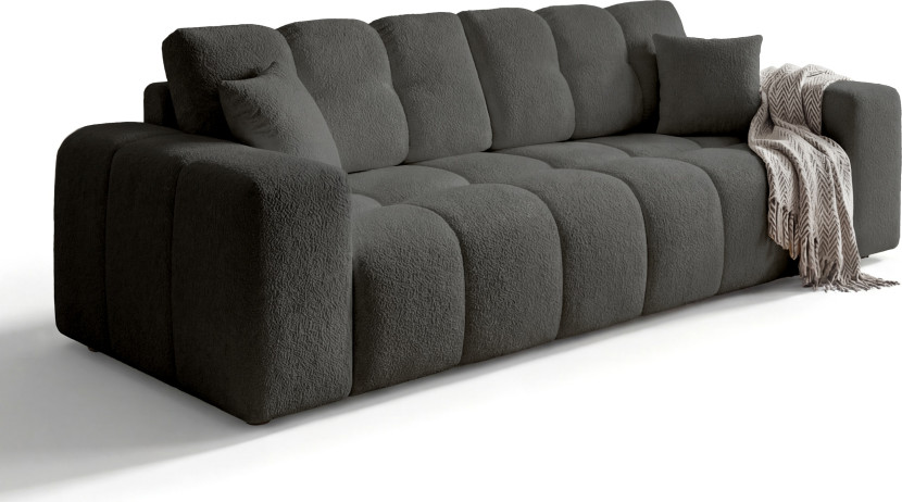 Sofa rozkładana z funkcją spania i pojemnikiem NEBU szary 995295