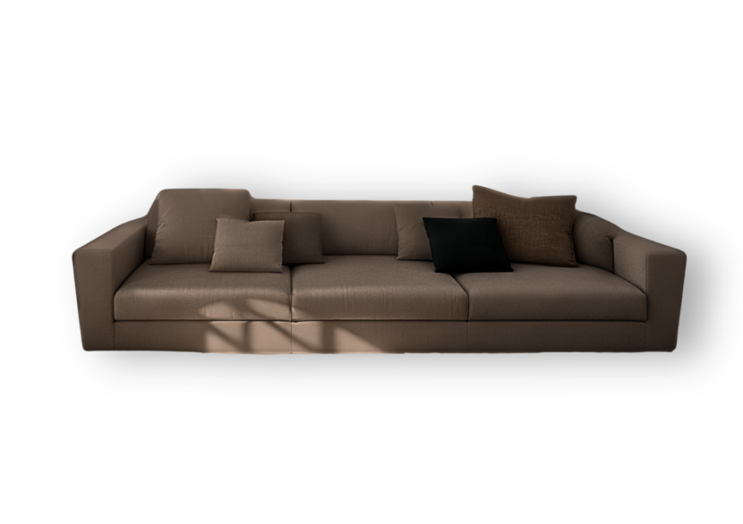 Sofa Rozkładana z Funkcją Spania Modułowa Brązowa Welurowa do Salonu CLEO 814968