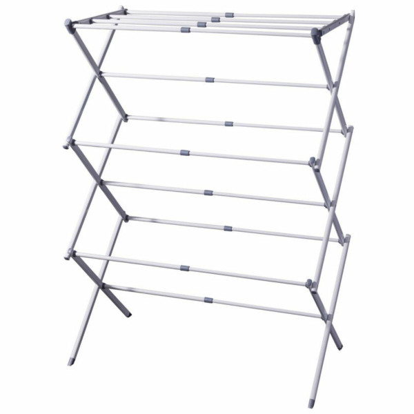 Suszarka na pranie składana i rozsuwana 75xh104 cm metalowa biała 994552