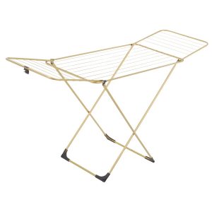 Suszarka na pranie stojąca H200 183 x 55 x 99cm złota VELKEA 351369 Suszarka na pranie stojąca H200 183 x 55 x 99cm złota VELKEA 351369