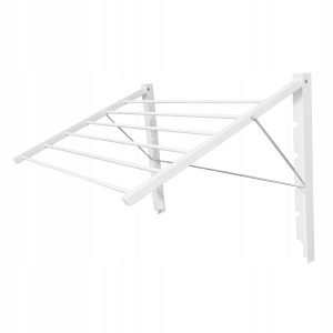 Suszarka ścienna łazienkowa 80 cm biała metalowa naścienna 341771 Suszarka ścienna łazienkowa 80 cm biała metalowa naścienna 341771
