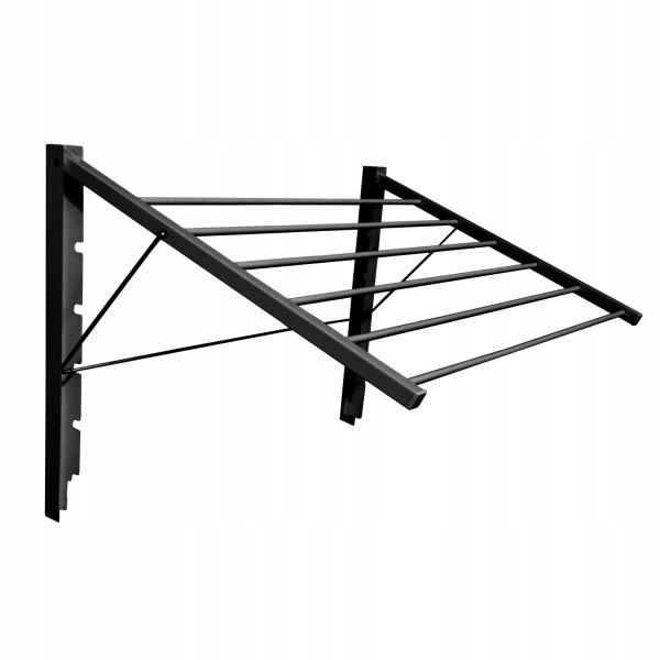 Suszarka ścienna łazienkowa 80 cm czarna metalowa naścienna 341772