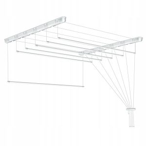 Suszarka Sufitowa na pranie Biała 5 prętów 140 cm Sepio 234720 Suszarka Sufitowa na pranie Biała 5 prętów 140 cm Sepio 234720
