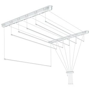 Suszarka Sufitowa na pranie Biała 6 prętów 100 cm Sepio 234725 Suszarka Sufitowa na pranie Biała 6 prętów 100 cm Sepio 234725