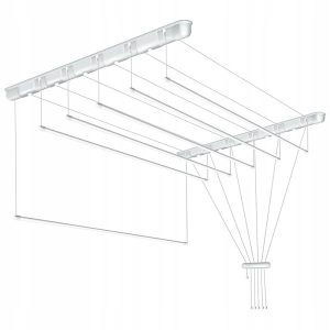 Suszarka Sufitowa na pranie Biała 6 prętów 120 cm Sepio 234717 Suszarka Sufitowa na pranie Biała 6 prętów 120 cm Sepio 234717