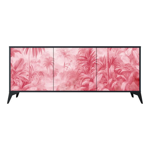 SWEET TROPICS Komoda 3 drzwi Czarna-Metalowa gwiazdka czarna 442561