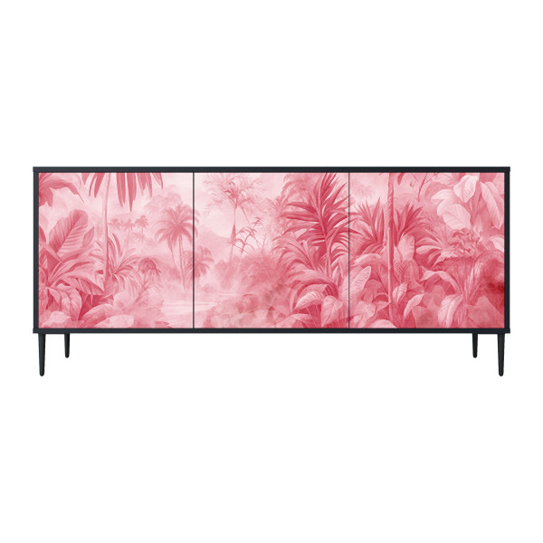 SWEET TROPICS Komoda 3 drzwi Czarna-Metalowa szpilka czarna 442365