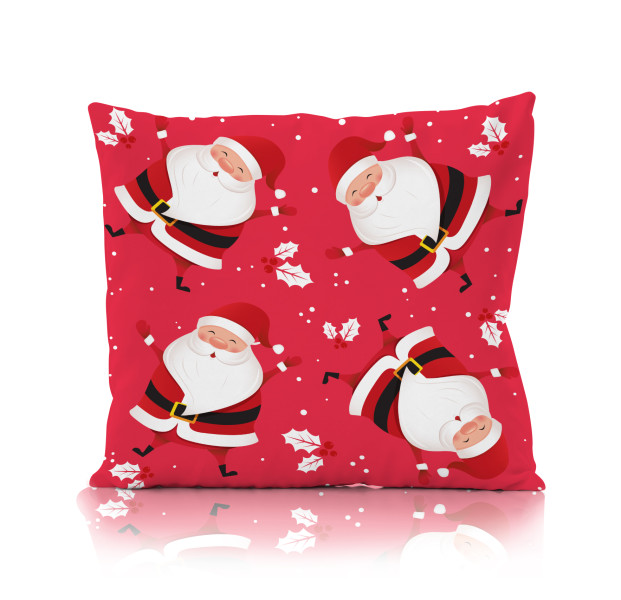 Świąteczna poszewka na poduszkę HOLLY JOLLY 45x45 Mikołaje 806714