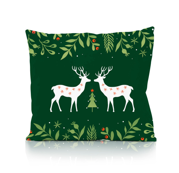 Świąteczna poszewka na poduszkę HOLLY JOLLY 45x45 Renifery 806711