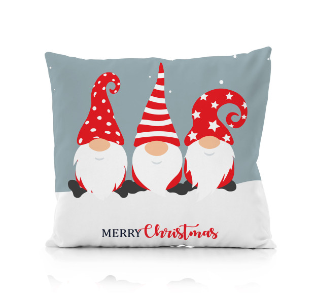 Świąteczna poszewka na poduszkę HOLLY JOLLY 45x45 skrzaty zimowe 806718